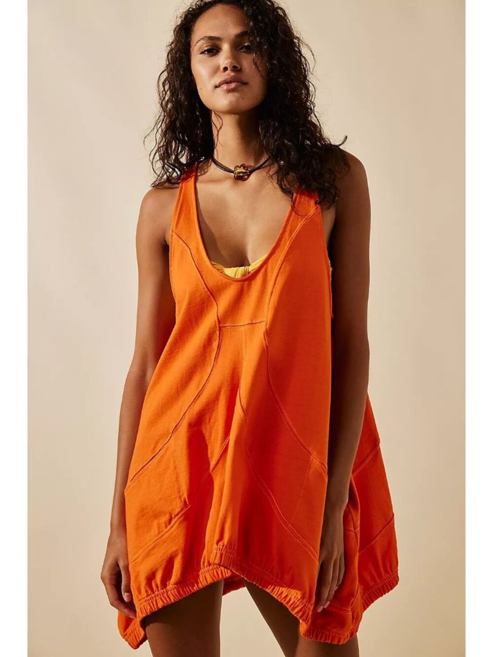 Free People Beach Cory Tunic Top Orange Size Large